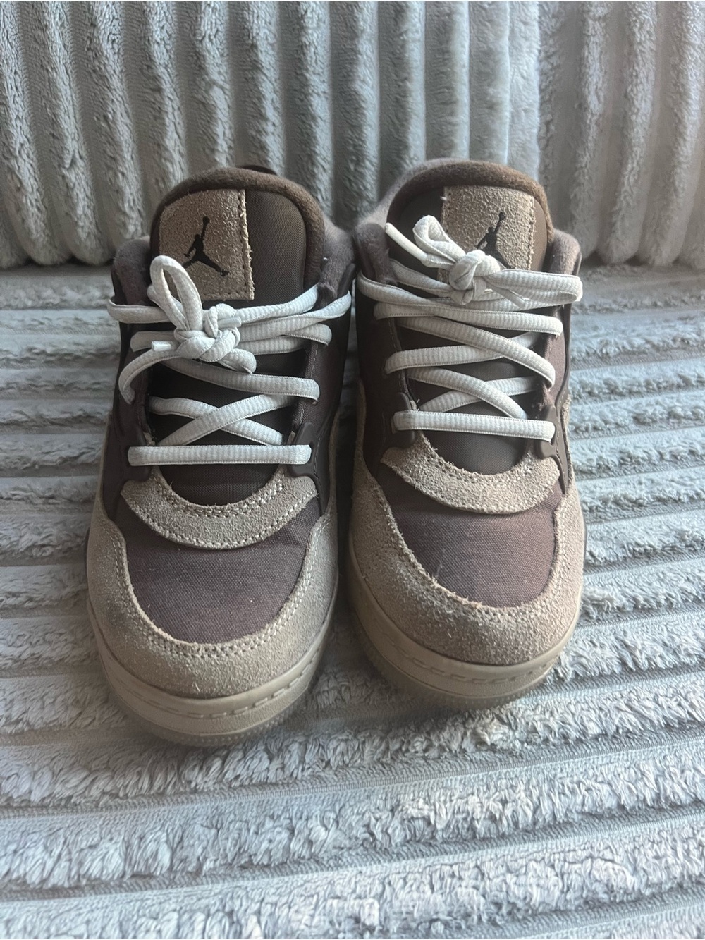 Jordan Kids Two-Tone Brown and Beige Sneakers